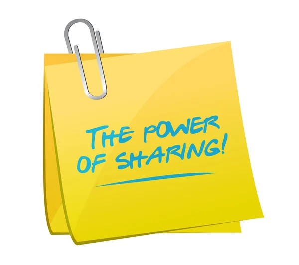 The power of sharing memo post — Stock Photo, Image