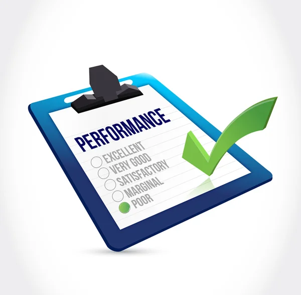 Poor performance clipboard checklist — Stock Photo, Image
