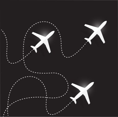 yolları ve uçak fly. resim tasarım