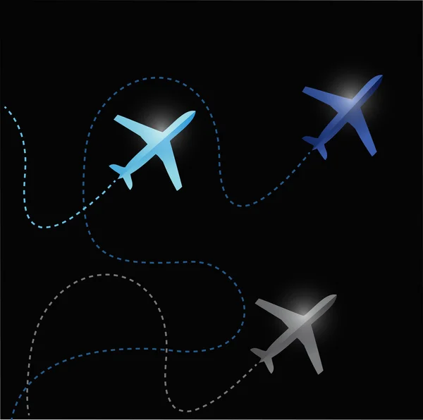 Fly routes and airplanes. illustration — Stock Photo, Image