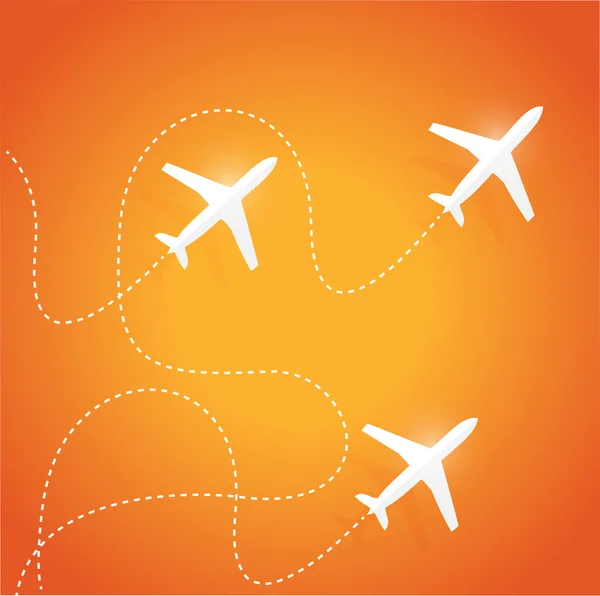 Fly routes and airplanes. illustration design — Stock Photo, Image