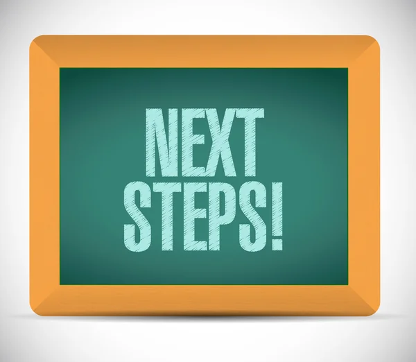 Next steps message on a board — Stock Photo, Image
