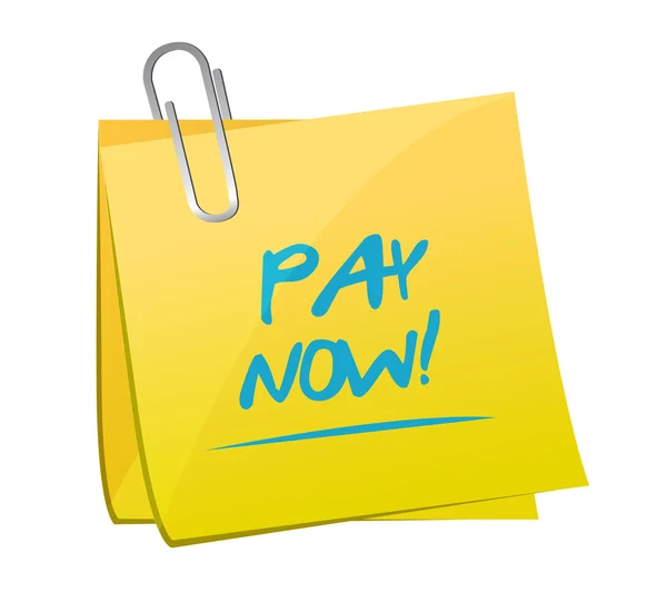 Pay now memo post illustration design — Stock Photo, Image