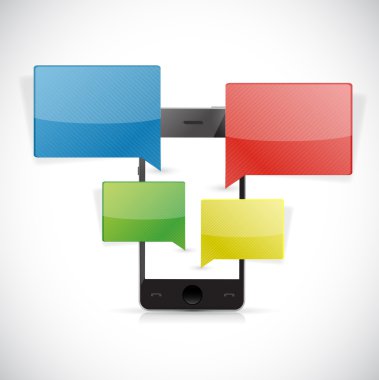 telefon iş iletişim illüstrasyon