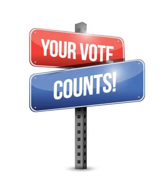 Your vote counts road sign illustration — Stock Photo, Image