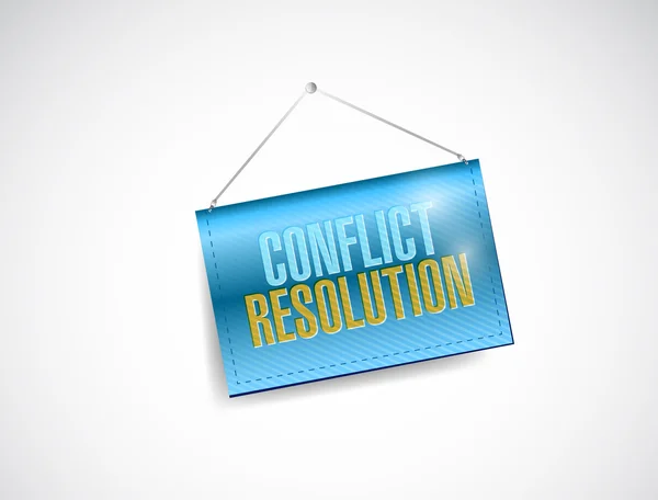 Resolución de conflictos banner colgante — Foto de Stock