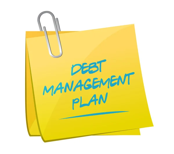 Debt management plan memo post — Stock Photo, Image