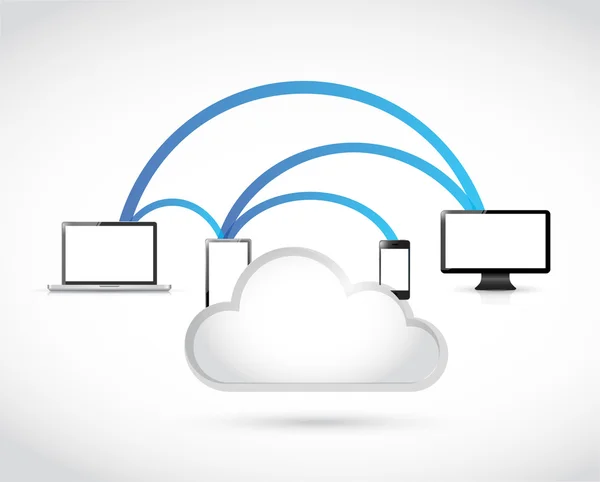 Conexión de enlace electrónico y nube —  Fotos de Stock