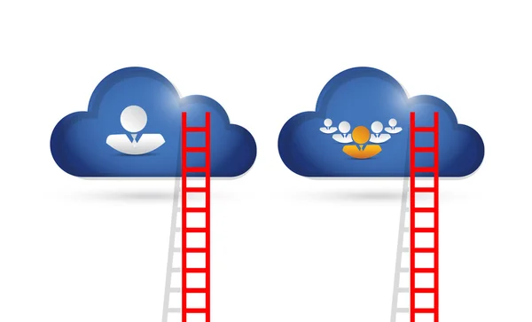 Människor cloud stegar illustration design — Stockfoto