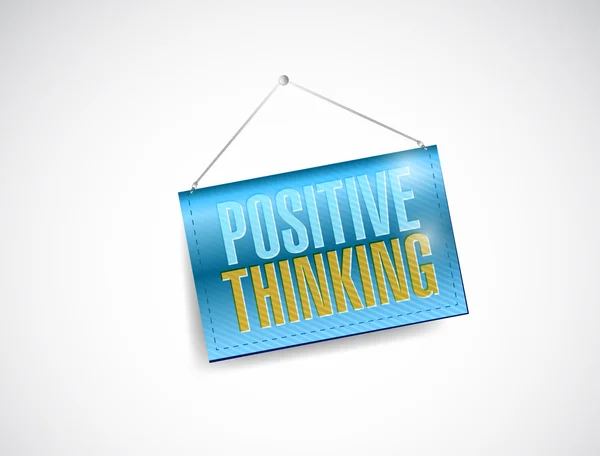 Positive thinking hanging banner illustration — Stock Photo, Image