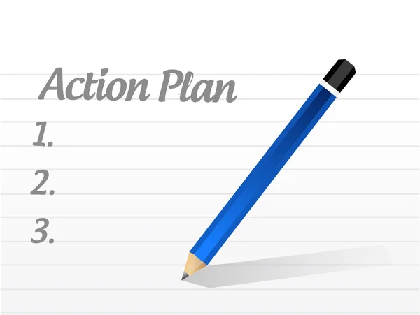 Plano de acção lista ilustração design — Fotografia de Stock