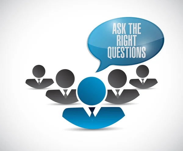 Vraag de juiste vragen teamwerk — Stockfoto
