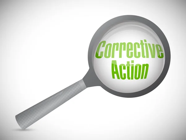 Corrective action under a magnify glass — Stock Photo, Image