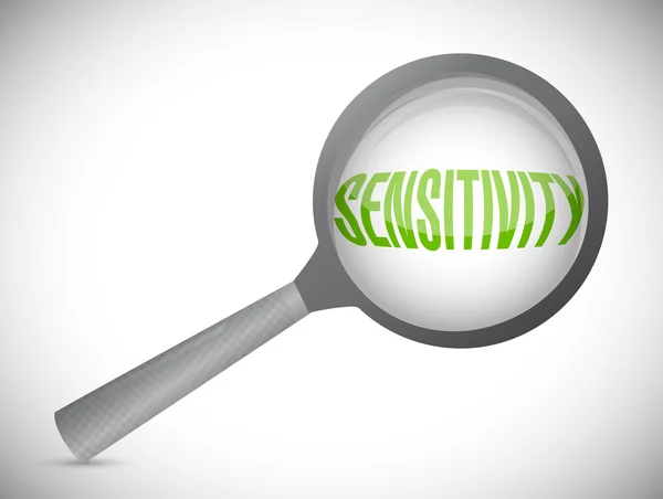 Word sensitivity under a magnify glass. — Stock Photo, Image