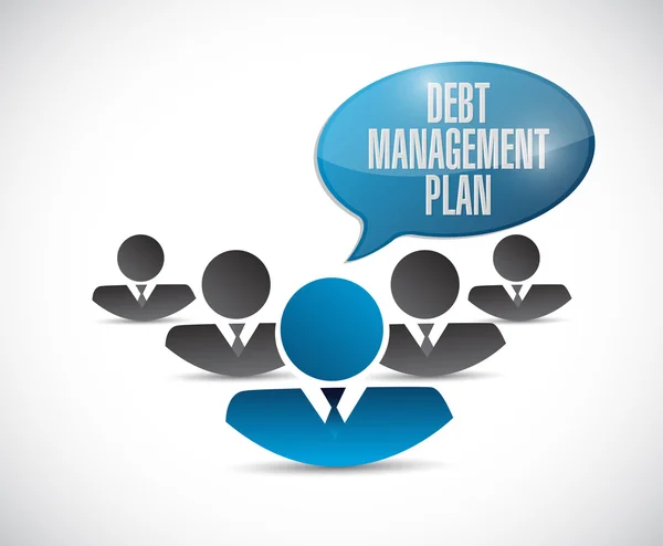 Schuld management plan team teken — Stockfoto