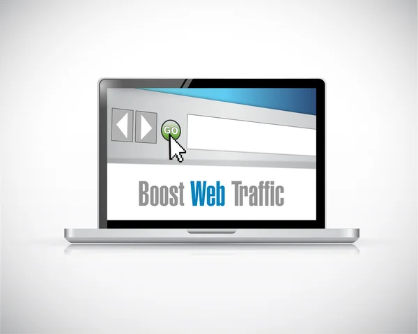 Boost web traffic computer browser — Stock Photo, Image