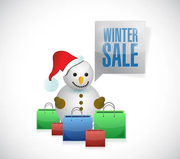 Winter verkoop sneeuwpop teken illustratie — Stockfoto
