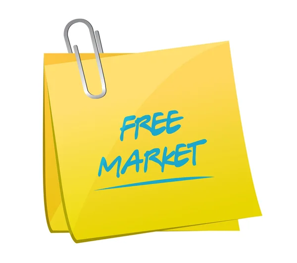 Free market memo post illustration — Stock Photo, Image