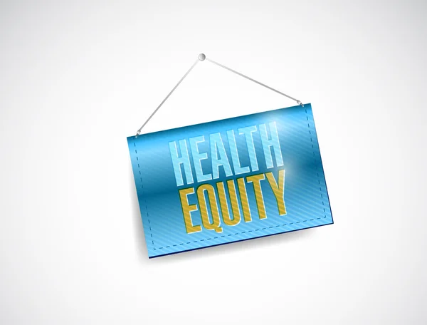 Ilustración banner colgante equidad salud —  Fotos de Stock