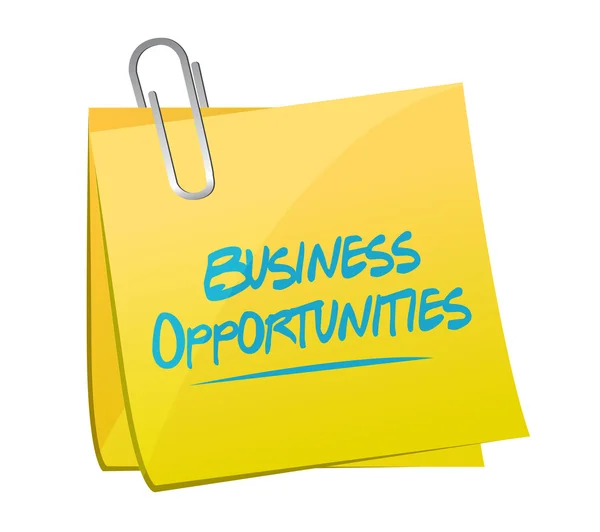 Opportunità di business promemoria post illustrazione — Foto Stock