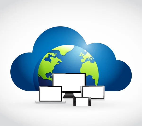 Cloud elektroniska nätverk. — Stockfoto