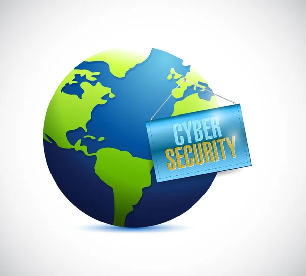 Cyber security globe och banner — Stockfoto