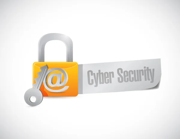 Cyber security lock sign illustration — Stockfoto