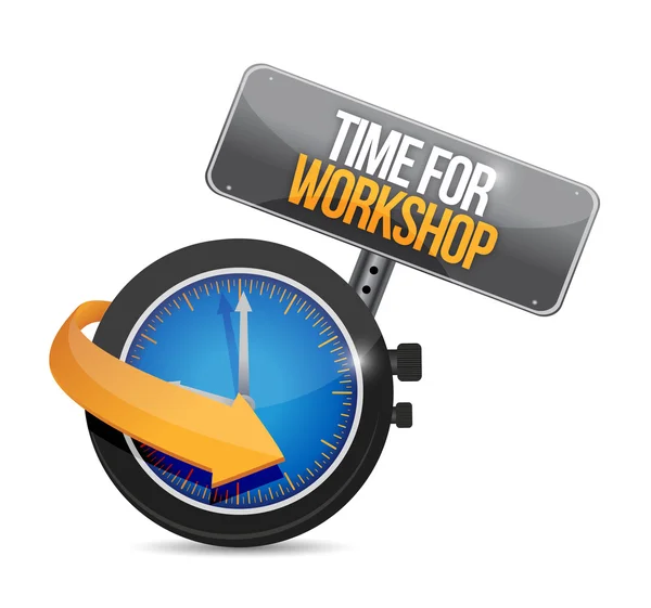 Time for workshop sign illustration design — Stock Photo, Image