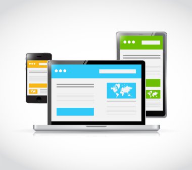 Tasarım Web tasarım şablonları. illüstrasyon