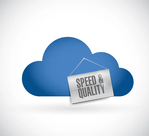 Velocità e qualità cloud e segno — Foto Stock