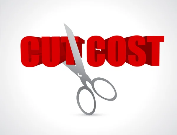 Cut costs scissors illustration design — Stock Photo, Image