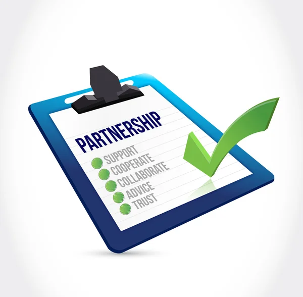 Partnership clipboard illustration — Stock Photo, Image