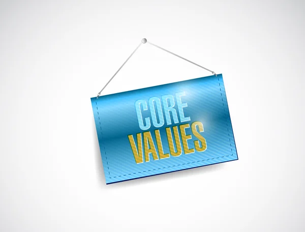 Core values hanging banner illustration — Stock Photo, Image