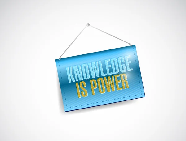 Knowledge is power hanging banner — Stock Photo, Image