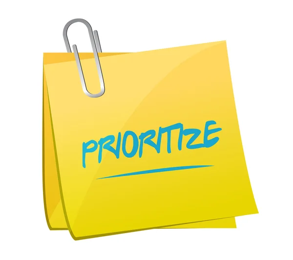 Prioritize post memo illustration — Stock Photo, Image