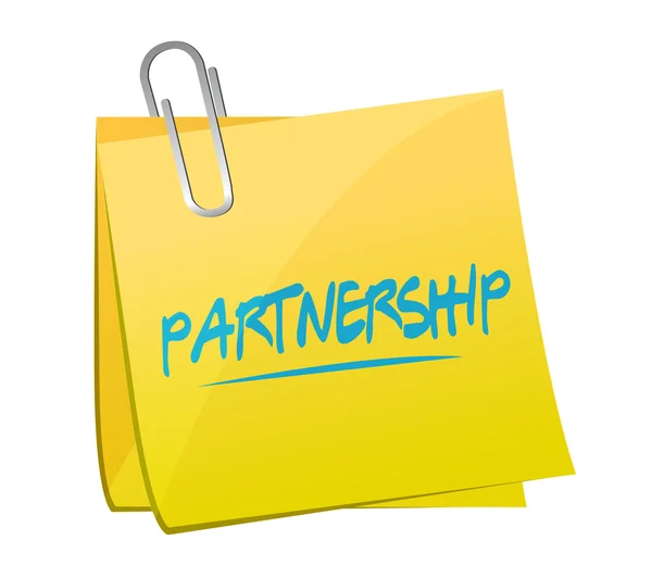 Partnership memo post illustration — Stock Photo, Image