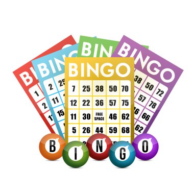 renk bingo ve topları illüstrasyon tasarımı