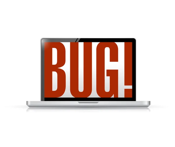 Bug message on a laptop illustration — Stock Photo, Image