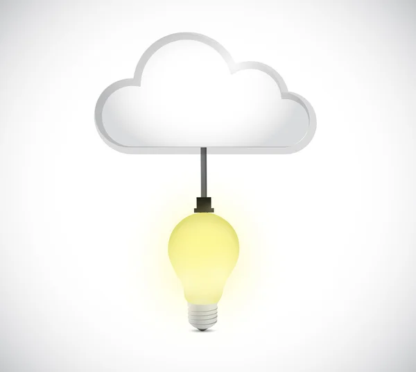 Cloud and light bulb illustration design — Stock Photo, Image