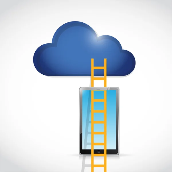 Cloud computing phone access illustration — Stock Photo, Image