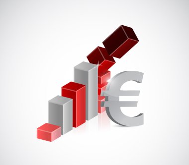 düşen euro iş grafik illüstrasyon