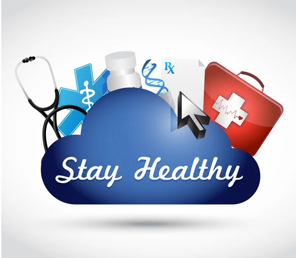 Stay healthy cloud medicine illustration — Stock Photo, Image