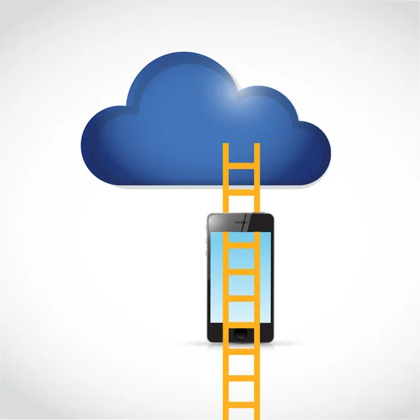 Cloud computing telefon tillgång illustration — Stockfoto