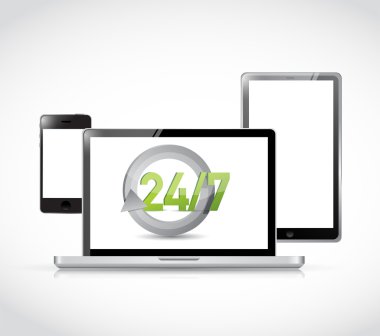 24 7 elektronik illüstrasyon tasarımı