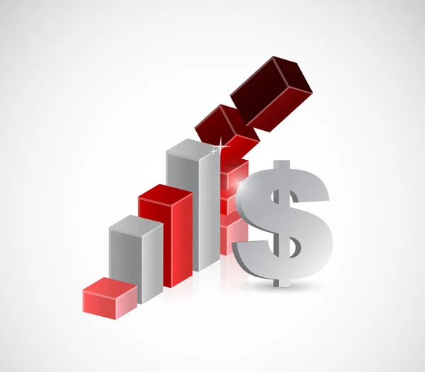Dollar priser fallande illustration design — Stockfoto