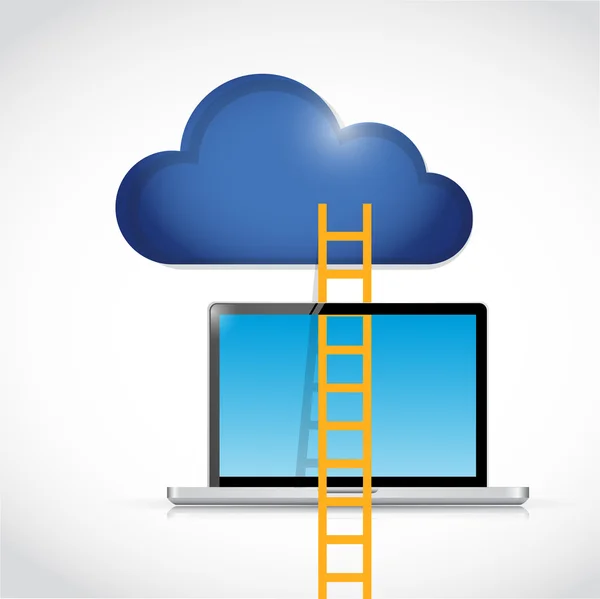 Cloud Computing Laptop Zugang Illustration Design — Stockfoto