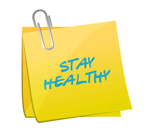 Stay healthy post it illustration design — Stock Photo, Image