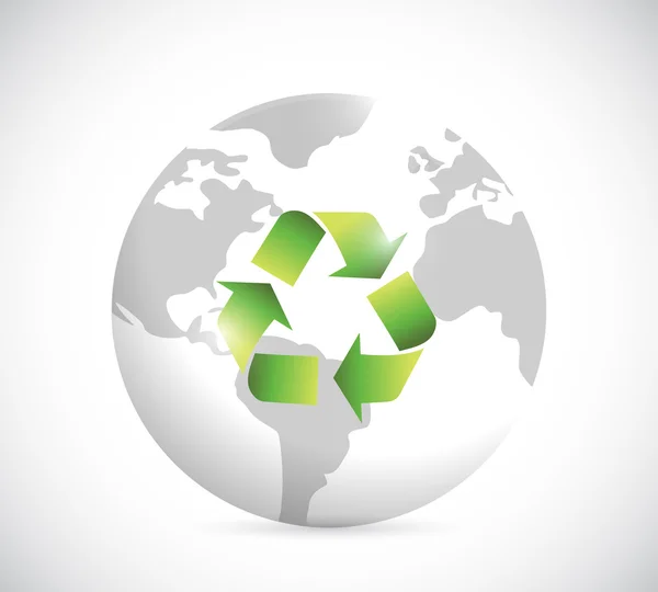 Globus und Recycling Illustration Design — Stockfoto