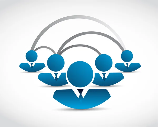 Blue people network connection illustration design — Stock Photo, Image