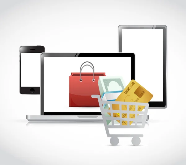 Shopping online. elettronica. disegno illustrazione — Foto Stock